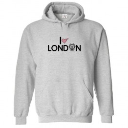 I Love London Unisex Classic Kids and Adults Pullover Hoodie For London Fans